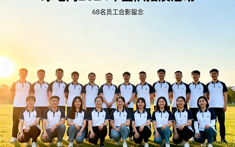 球吧网2024年团队拓展活动，68名员工合影